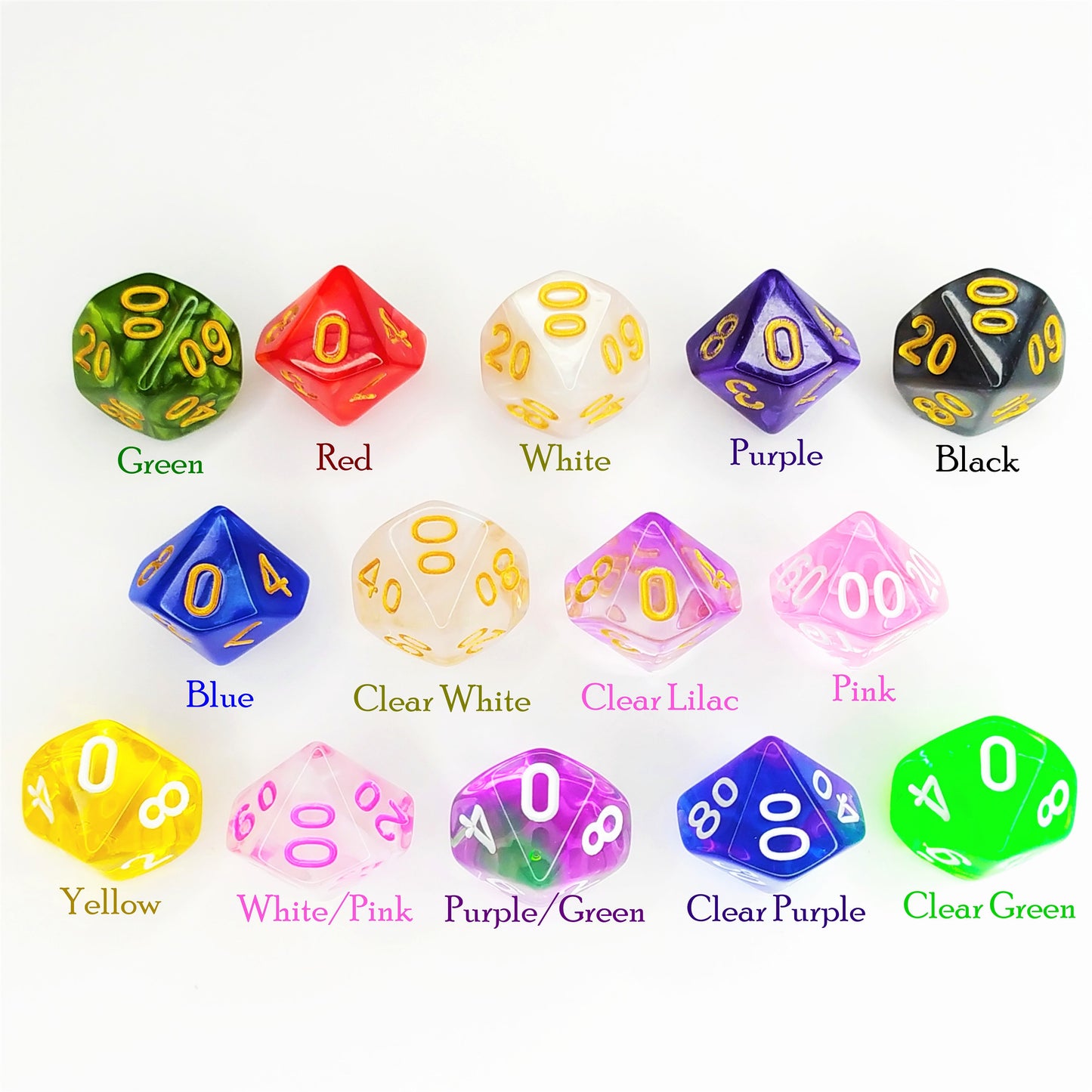D10/% Moon Dice Earrings, Gold Finishing, Dnd Swag