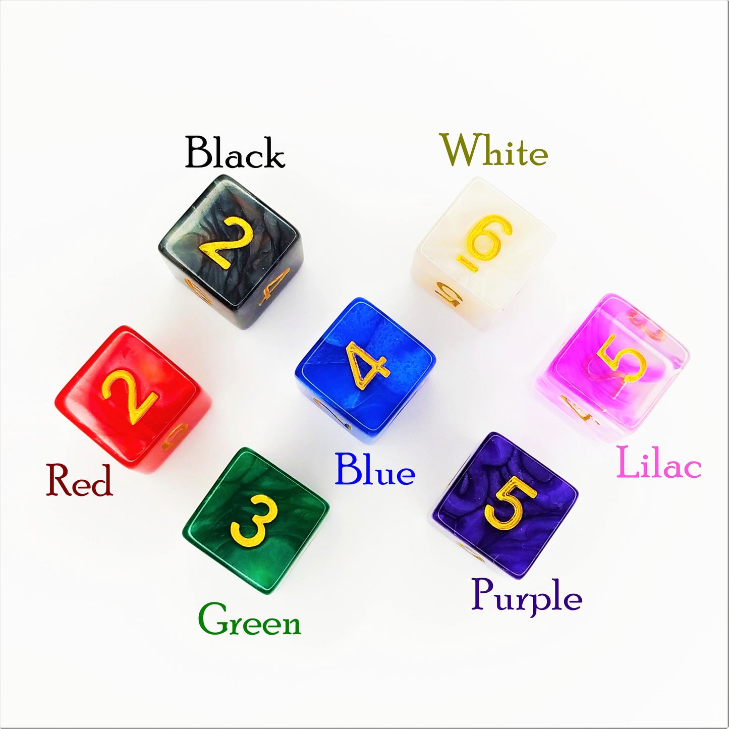 D6 Dice Earrings, Sneak Attack, Bardic Inspiration, Hex, Ice Knife, Flame Blade
