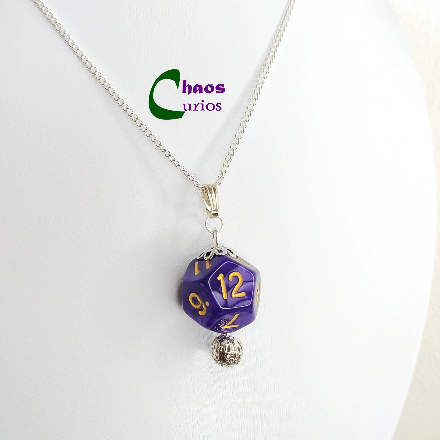 D12 Necklace, Silver Finishing, Dice Art, Dnd Swag