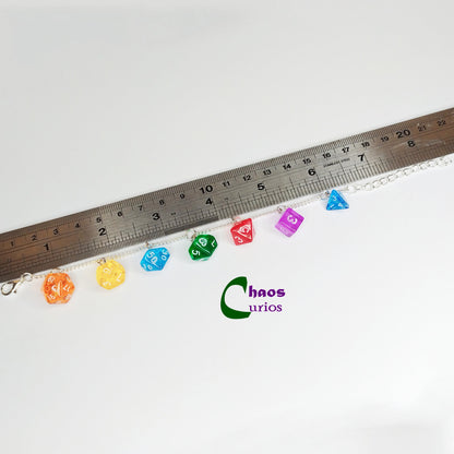 DnD Mini Dice Bracelet, Multicolour, Silver Finishing, DnD Swag